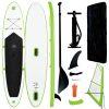 Inflatable Stand Up Paddleboard With Sail Set Green And White -rockbros-shop Inflatable Stand Up Paddleboard with Sail Set Green and White 456934 0