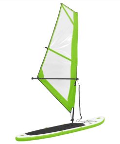 Inflatable Stand Up Paddleboard With Sail Set Green And White -rockbros-shop Inflatable Stand Up Paddleboard with Sail Set Green and White 456934 1