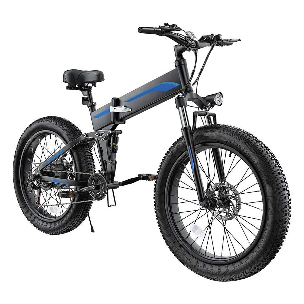 K5F Electric Bike 26*4.0 Inch Fat Tire, 500W Motor 35km/h Max Speed, 48V 10Ah Battery, Disc Brake, 120kg Load - Black & Blue 3 K5F Electric Bike 26*4.0 Inch Fat Tire, 500W Motor 35km/h Max Speed, 48V 10Ah Battery, Disc Brake, 120kg Load - Black & Blue