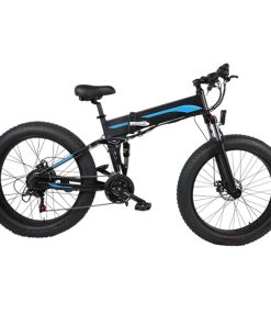 K5F Electric Bike 26*4.0 Inch Fat Tire, 500W Motor 35km/h Max Speed, 48V 10Ah Battery, Disc Brake, 120kg Load - Black & Blue -rockbros-shop K5F Electric Bike 26 4 0 inch Tire Black Blue 518900 1