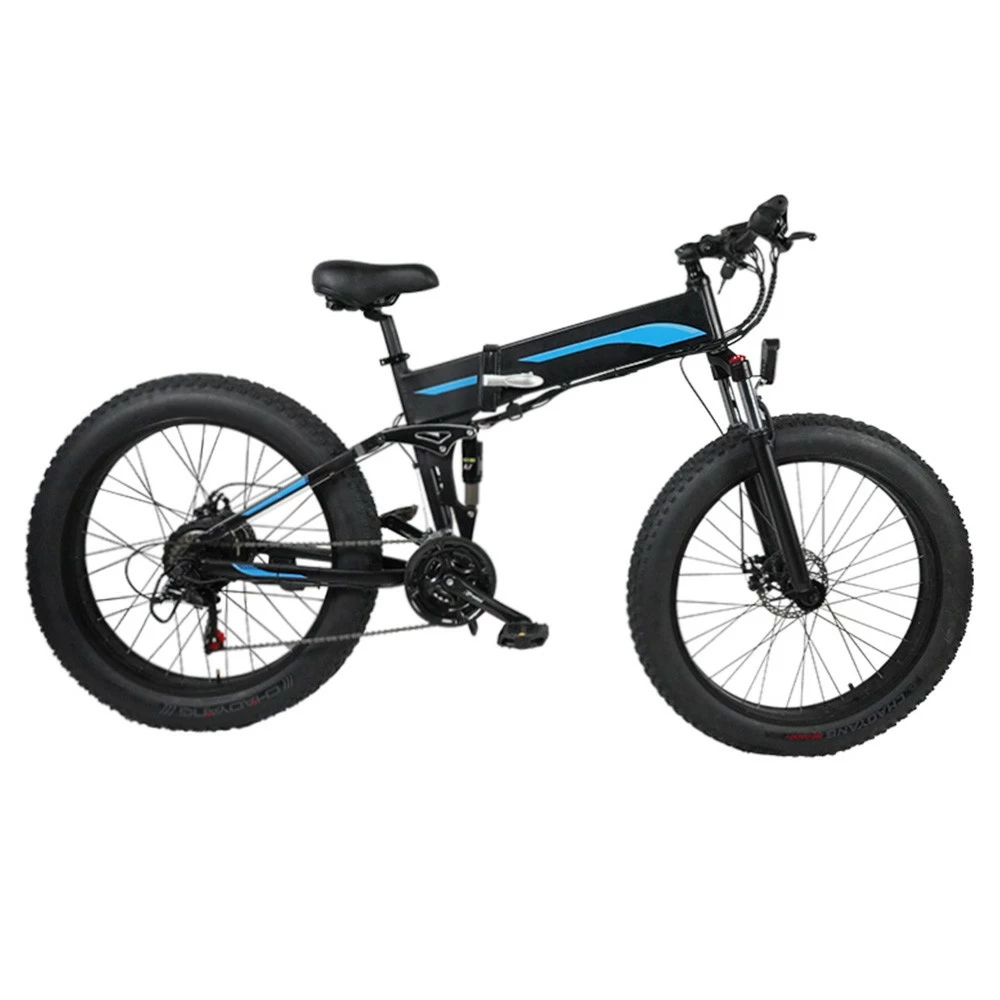 K5F Electric Bike 26*4.0 Inch Fat Tire, 500W Motor 35km/h Max Speed, 48V 10Ah Battery, Disc Brake, 120kg Load - Black & Blue 4 K5F Electric Bike 26*4.0 Inch Fat Tire, 500W Motor 35km/h Max Speed, 48V 10Ah Battery, Disc Brake, 120kg Load - Black & Blue - Image 2