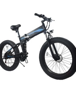 K5F Electric Bike 26*4.0 Inch Fat Tire, 500W Motor 35km/h Max Speed, 48V 10Ah Battery, Disc Brake, 120kg Load - Black & Blue -rockbros-shop K5F Electric Bike 26 4 0 inch Tire Black Blue 518900 2
