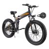 K5F Electric Bike 26*4.0 Inch Fat Tire, 500W Motor 35Km/h Max Speed, 48V 10Ah Battery, Disc Brake, 120kg Load - Black & Orange -rockbros-shop K5F Electric Bike 26 4 0 inch Tire Black Orange 518899 0