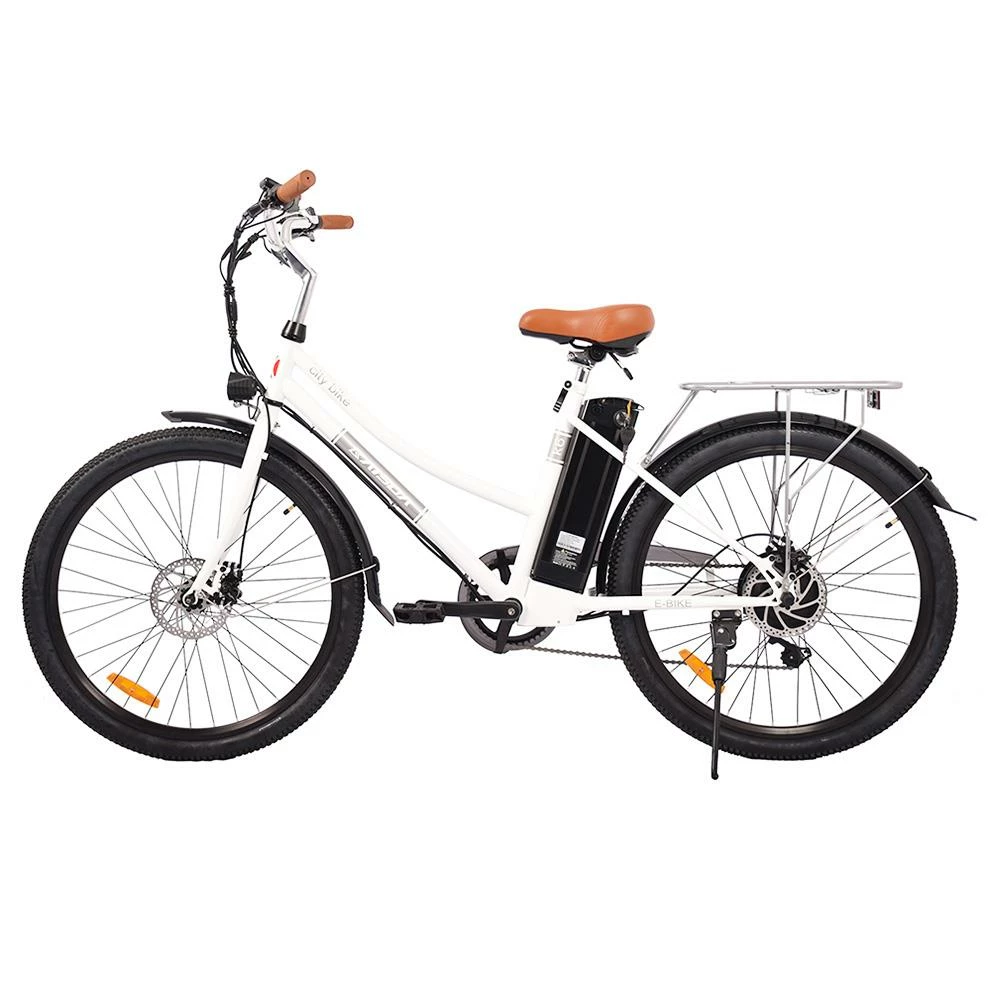 KAISDA K6 Pro Electric City Bike 26 Inch 36V 12.4Ah 350W Motor 32Km/h Max Speed Shimano 7-Speed E-bike IP54 Waterproof LED Light - White 3 KAISDA K6 Pro Electric City Bike 26 Inch 36V 12.4Ah 350W Motor 32Km/h Max Speed Shimano 7-Speed E-bike IP54 Waterproof LED Light - White