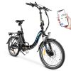 KAISDA K7 Folding Electric Moped Bike 20*1.95 Inch Tire 350W Motor 25-28Km/h Max Speed Mountain Bicycle SHIMANO 21-Speed APP Control - Black 2 KAISDA K7 Folding Electric Moped Bike 20*1.95 Inch Tire 350W Motor 25-28Km/h Max Speed Mountain Bicycle SHIMANO 21-Speed APP Control - Black -rockbros-shop KAISDA K7 20 1 95 inch Folding Electric Moped Bike Black 513500 0