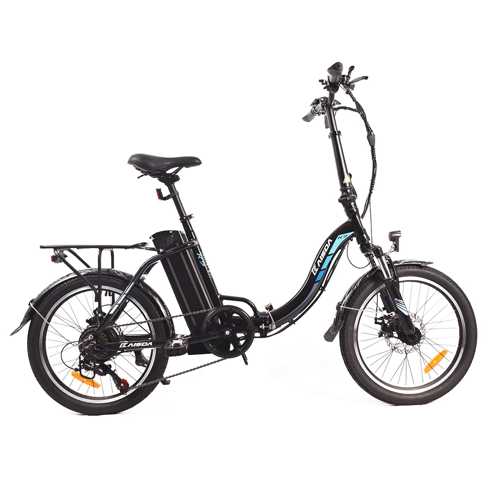 KAISDA K7 Folding Electric Moped Bike 20*1.95 Inch Tire 350W Motor 25-28Km/h Max Speed Mountain Bicycle SHIMANO 21-Speed APP Control - Black 4 KAISDA K7 Folding Electric Moped Bike 20*1.95 Inch Tire 350W Motor 25-28Km/h Max Speed Mountain Bicycle SHIMANO 21-Speed APP Control - Black - Image 2