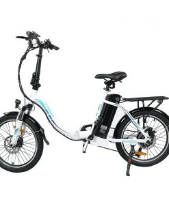 KAISDA K7 20*1.95 Inch Tire Folding Electric Moped Bike 350W Motor 25-28Km/h Max Speed Mountain Bicycle SHIMANO 21-Speed APP Control - White -rockbros-shop KAISDA K7 20 1 95 inch Folding Electric Moped Bike White 513501 1