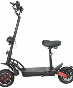 KUGOO G-Booster Folding Electric Scooter 10 Inch Tires 2*800W Dual Motors 3 Speed Modes Max 55Km/h Speed 48V 23AH Battery For 85KM Range Max Load 120KG Dual Disc Brakes With Seat - Black -rockbros-shop KUGOO G Booster Electric Scooter 10 Tire 519363 3