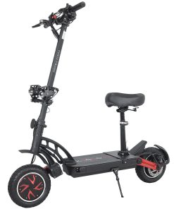 KUGOO G-Booster Folding Electric Scooter 10 Inch Tires 2*800W Dual Motors 3 Speed Modes Max 55Km/h Speed 48V 23AH Battery For 85KM Range Max Load 120KG Dual Disc Brakes With Seat - Black -rockbros-shop KUGOO G Booster Electric Scooter 10 Tire 519363 4