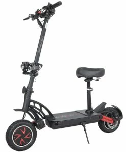 KUGOO G-Booster Folding Electric Scooter 10 Inch Tires 2*800W Dual Motors 3 Speed Modes Max 55Km/h Speed 48V 23AH Battery For 85KM Range Max Load 120KG Dual Disc Brakes With Seat - Black -rockbros-shop KUGOO G Booster Electric Scooter 10 Tire 519363 4