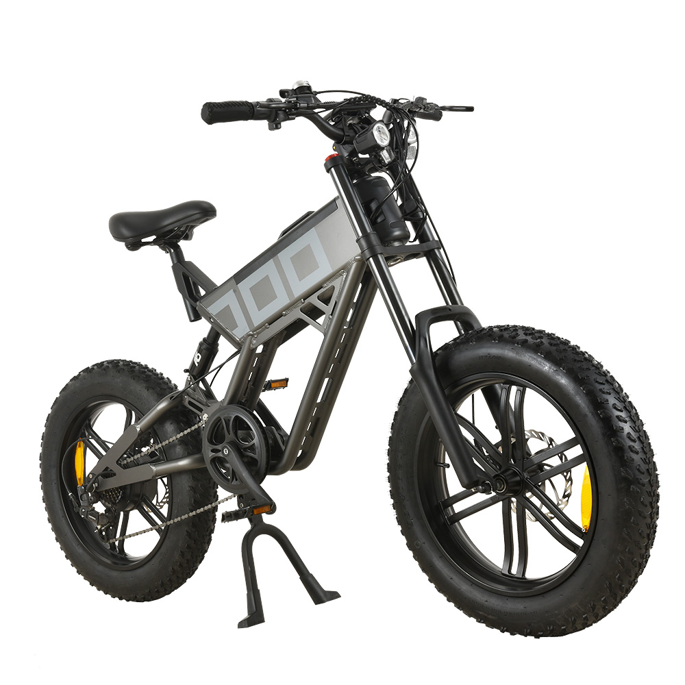 KUGOO T01 Electric Bicycle 48V 500W Motor 13Ah Battery 20*4.0 Inch Fat Tires 38Km/h Max Speed Shimano 7-Speed Gears Hydraulic Brakes 50-65KM Mileage 150KG Load Electric Mountain Bike - Grey KUGOO T01 Electric Bicycle 48V 500W Motor 13Ah Battery 20*4.0 Inch Fat Tires 38Km/h Max Speed Shimano 7-Speed Gears Hydraulic Brakes 50-65KM Mileage 150KG Load Electric Mountain Bike - Grey -rockbros-shop KUGOO T01 Electric Bicycle 48V 500W Motor 13Ah Battery Grey 517459 3