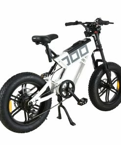 KUGOO T01 Electric Bicycle 48V 500W Motor 13Ah Battery 20*4.0 Inch Fat Tires 38Km/h Max Speed Shimano 7-Speed Gears Hydraulic Brakes 50-65KM Mileage 150KG Load Electric Mountain Bike - White -rockbros-shop KUGOO T01 Electric Bicycle 48V 500W Motor 13Ah Battery White 517458 3