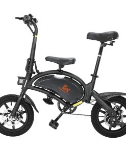 [Ship To UK] KugooKirin V1 (KIRIN B2) Folding Moped Electric Bike E-Scooter With Pedals 400W Brushless Motor Max Speed 45km/h 7.5AH Lithium Battery Disc Brake 14 Inch Pneumatic Tires Smart App Control Child Saddle - Black