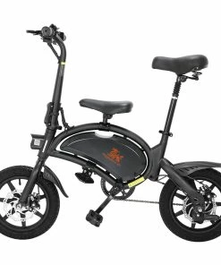 [Ship To UK] KugooKirin V1 (KIRIN B2) Folding Moped Electric Bike E-Scooter With Pedals 400W Brushless Motor Max Speed 45km/h 7.5AH Lithium Battery Disc Brake 14 Inch Pneumatic Tires Smart App Control Child Saddle - Black