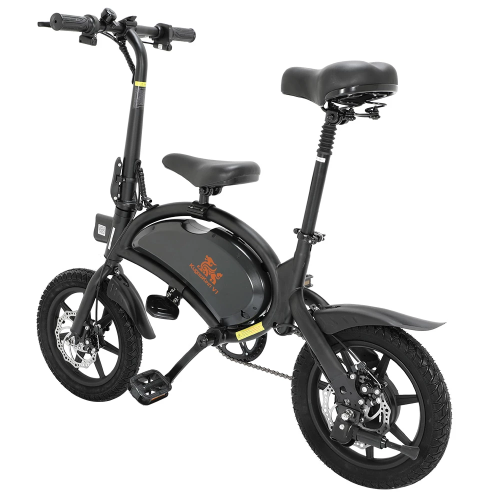 KugooKirin V1 (KIRIN B2) Folding Moped Electric Bike With Pedals 400W Brushless Motor Max Speed 45km/h 7.5AH Lithium Battery Disc Brake 14 Inch Pneumatic Tires Smart App Control Child Saddle - Black 6 KugooKirin V1 (KIRIN B2) Folding Moped Electric Bike With Pedals 400W Brushless Motor Max Speed 45km/h 7.5AH Lithium Battery Disc Brake 14 Inch Pneumatic Tires Smart App Control Child Saddle - Black - Image 4