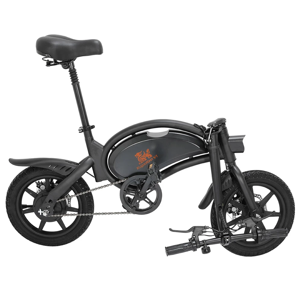 KugooKirin V1 (KIRIN B2) Folding Moped Electric Bike With Pedals 400W Brushless Motor Max Speed 45km/h 7.5AH Lithium Battery Disc Brake 14 Inch Pneumatic Tires Smart App Control Child Saddle - Black 7 KugooKirin V1 (KIRIN B2) Folding Moped Electric Bike With Pedals 400W Brushless Motor Max Speed 45km/h 7.5AH Lithium Battery Disc Brake 14 Inch Pneumatic Tires Smart App Control Child Saddle - Black - Image 5