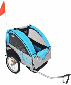 Kids' Bicycle Trailer Grey And Blue 30 Kg