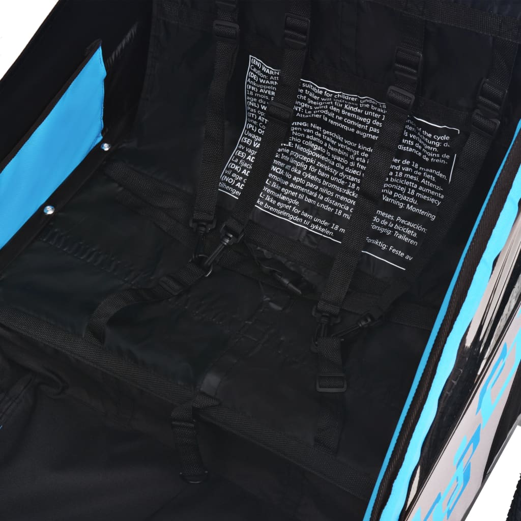 Kids' Bicycle Trailer Grey and Blue 30 kg Kids' Bicycle Trailer Grey And Blue 30 Kg -rockbros-shop Kids Bicycle Trailer Grey and Blue 30 kg 432628 3