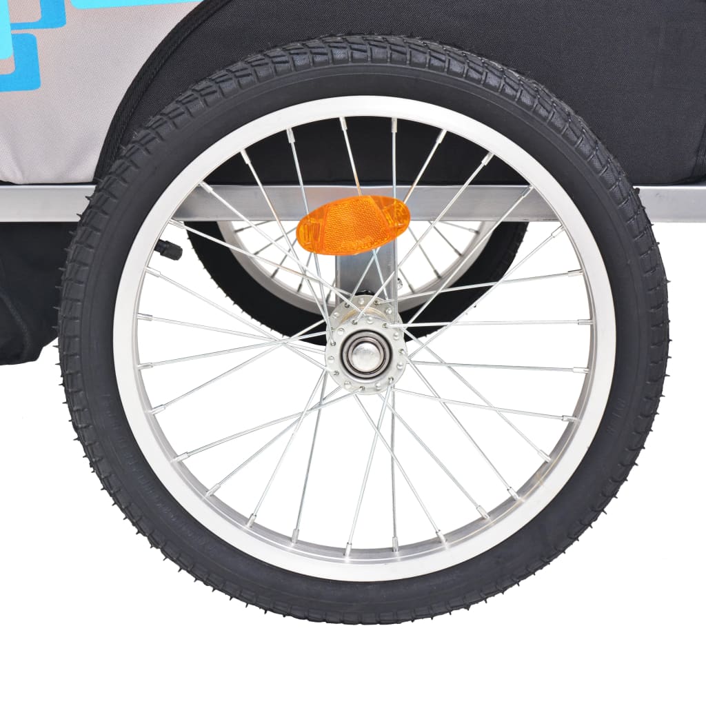 Kids' Bicycle Trailer Grey and Blue 30 kg Kids' Bicycle Trailer Grey And Blue 30 Kg -rockbros-shop Kids Bicycle Trailer Grey and Blue 30 kg 432628 4