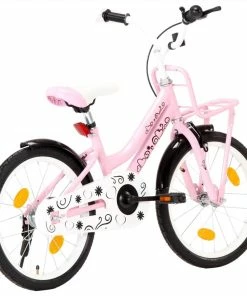 Kids Bike With Front Carrier 18 Inch Pink And Black -rockbros-shop Kids Bike with Front Carrier 18 inch Pink and Black 486348 2