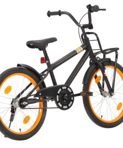 Kids Bike With Front Carrier 20 Inch Black And Orange