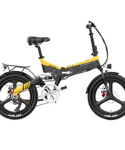 LANKELEISI G650 Electric Folding Bike 400W Motor 14.5Ah Battery 20 Inch Tire For Commuting - Yellow