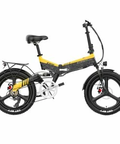 LANKELEISI G650 Electric Folding Bike 400W Motor 14.5Ah Battery 20 Inch Tire For Commuting - Yellow