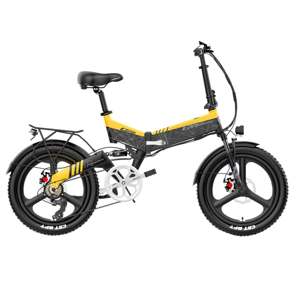 LANKELEISI G650 Electric Folding Bike 400W Motor 14.5Ah Battery 20 inch Tire for Commuting - Yellow LANKELEISI G650 Electric Folding Bike 400W Motor 14.5Ah Battery 20 Inch Tire For Commuting - Yellow -rockbros-shop LANKELEISI G650 Electric Folding Bike 400W Motor Yellow 507642 0