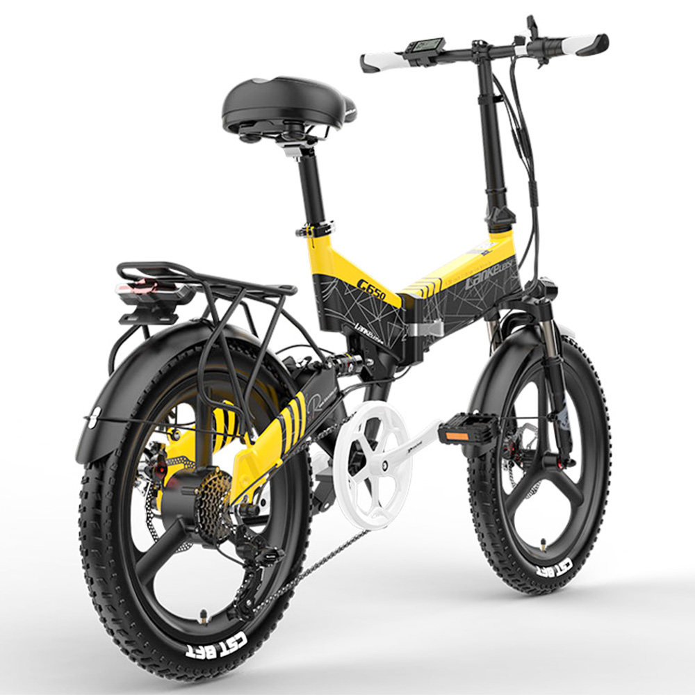 LANKELEISI G650 Electric Folding Bike 400W Motor 14.5Ah Battery 20 inch Tire for Commuting - Yellow LANKELEISI G650 Electric Folding Bike 400W Motor 14.5Ah Battery 20 Inch Tire For Commuting - Yellow -rockbros-shop LANKELEISI G650 Electric Folding Bike 400W Motor Yellow 507642 1
