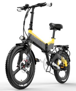LANKELEISI G650 Electric Folding Bike 400W Motor 14.5Ah Battery 20 Inch Tire For Commuting - Yellow 4 LANKELEISI G650 Electric Folding Bike 400W Motor 14.5Ah Battery 20 Inch Tire For Commuting - Yellow -rockbros-shop LANKELEISI G650 Electric Folding Bike 400W Motor Yellow 507642 2