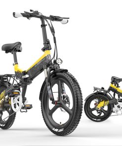 LANKELEISI G650 Electric Folding Bike 400W Motor 14.5Ah Battery 20 Inch Tire For Commuting - Yellow 5 LANKELEISI G650 Electric Folding Bike 400W Motor 14.5Ah Battery 20 Inch Tire For Commuting - Yellow -rockbros-shop LANKELEISI G650 Electric Folding Bike 400W Motor Yellow 507642 3