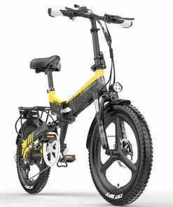 LANKELEISI G650 Electric Folding Bike 400W Motor 14.5Ah Battery 20 Inch Tire For Commuting - Yellow -rockbros-shop LANKELEISI G650 Electric Folding Bike 400W Motor Yellow 507642 4