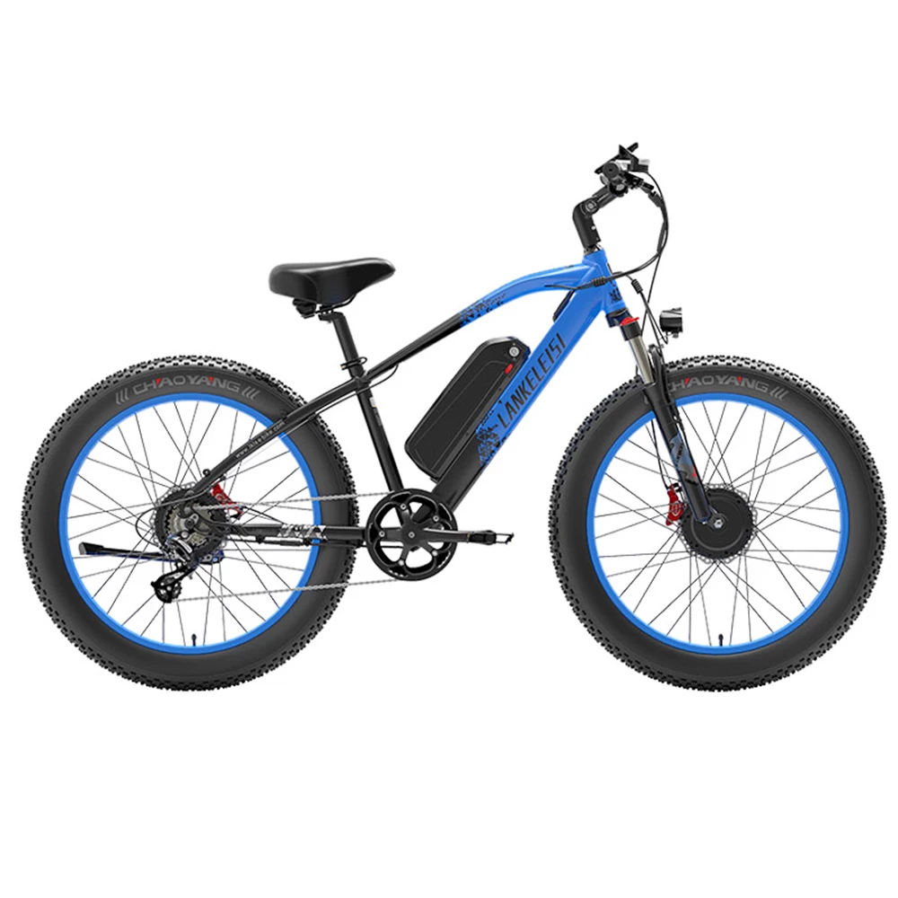 LANKELEISI MG740 PLUS Electric Bike 26*4.0'' Tires 1000W*2 Dual Motor 20Ah Battery 49km/h Max Speed - Black & Blue 3 LANKELEISI MG740 PLUS Electric Bike 26*4.0'' Tires 1000W*2 Dual Motor 20Ah Battery 49km/h Max Speed - Black & Blue