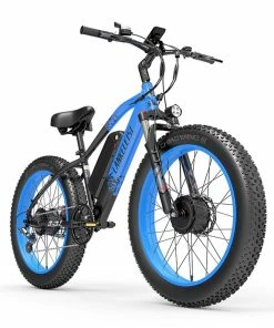 LANKELEISI MG740 PLUS Electric Bike 26*4.0'' Tires 1000W*2 Dual Motor 20Ah Battery 49km/h Max Speed - Black & Blue 10 LANKELEISI MG740 PLUS Electric Bike 26*4.0'' Tires 1000W*2 Dual Motor 20Ah Battery 49km/h Max Speed - Black & Blue -rockbros-shop LANKELEISI MG740 PLUS Electric Bike Black Blue 516947 2