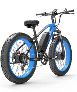 LANKELEISI MG740 PLUS Electric Bike 26*4.0'' Tires 1000W*2 Dual Motor 20Ah Battery 49km/h Max Speed - Black & Blue -rockbros-shop LANKELEISI MG740 PLUS Electric Bike Black Blue 516947 4