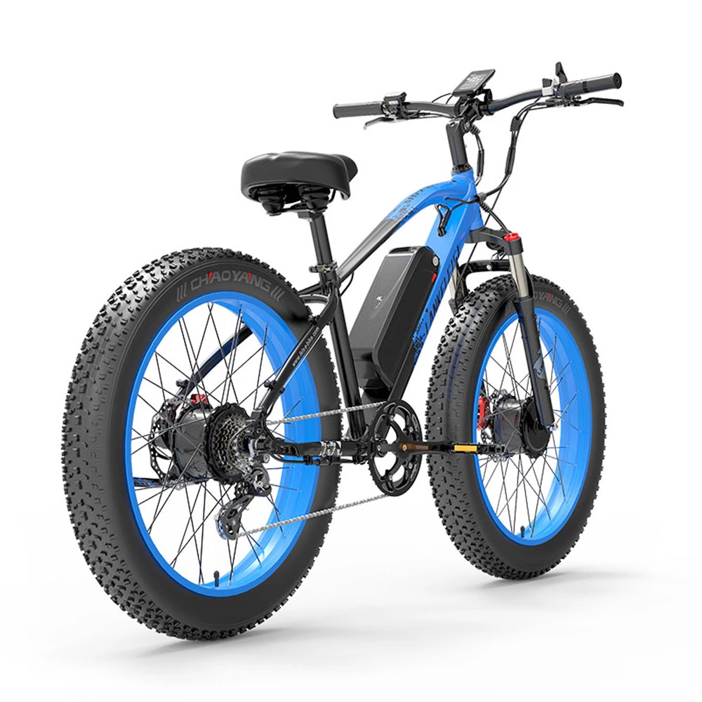 LANKELEISI MG740 PLUS Electric Bike 26*4.0'' Tires 1000W*2 Dual Motor 20Ah Battery 49km/h Max Speed - Black & Blue 7 LANKELEISI MG740 PLUS Electric Bike 26*4.0'' Tires 1000W*2 Dual Motor 20Ah Battery 49km/h Max Speed - Black & Blue - Image 5