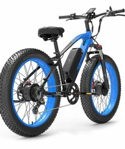 LANKELEISI MG740 PLUS Electric Bike 26*4.0'' Tires 1000W*2 Dual Motor 20Ah Battery 49km/h Max Speed - Black & Blue -rockbros-shop LANKELEISI MG740 PLUS Electric Bike Black Blue 519177 4