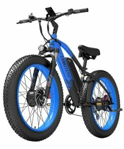 LANKELEISI MG740 PLUS Electric Bike 26*4.0'' Tires 1000W*2 Dual Motor 20Ah Battery 49km/h Max Speed - Black & Blue -rockbros-shop LANKELEISI MG740 PLUS Electric Bike Black Blue 519177 5