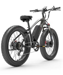 LANKELEISI MG740 PLUS Electric Bike 26*4.0'' Tires 1000W*2 Dual Motor 20Ah Battery 49km/h Max Speed - Black & Grey -rockbros-shop LANKELEISI MG740 PLUS Electric Bike Black Grey 516946 4