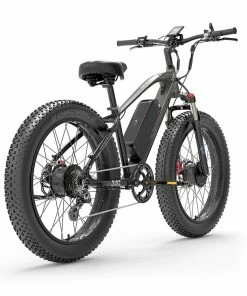 LANKELEISI MG740 PLUS Electric Bike 26*4.0'' Tires 1000W*2 Dual Motor 20Ah Battery 49km/h Max Speed - Black & Grey -rockbros-shop LANKELEISI MG740 PLUS Electric Bike Black Grey 516946 4