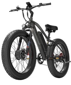 LANKELEISI MG740 PLUS Electric Bike 26*4.0'' Tires 1000W*2 Dual Motor 20Ah Battery 49km/h Max Speed - Black & Grey -rockbros-shop LANKELEISI MG740 PLUS Electric Bike Black Grey 519176 5