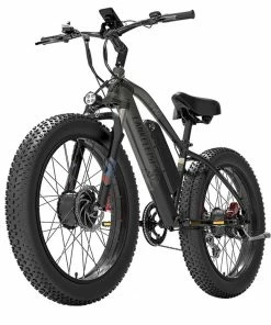 LANKELEISI MG740 PLUS Electric Bike 26*4.0'' Tires 1000W*2 Dual Motor 20Ah Battery 49km/h Max Speed - Black & Grey -rockbros-shop LANKELEISI MG740 PLUS Electric Bike Black Grey 519176 5
