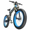 LANKELEISI T750 Plus Big Fork Electric Bike 26*4.0 Inch Fat Tire 1000W Motor 40Km/h Max Speed 48V 17.5Ah Battery 100KM Range Shimano 27-Speed 180KG Max Load - Blue -rockbros-shop LANKELEISI T750 Plus Big Fork Electric Bike 17 5Ah Battery Blue 502677 0