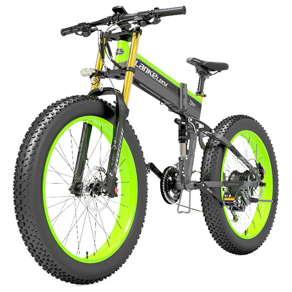 LANKELEISI T750 Plus Big Fork Electric Bike 26*4.0 Inch Fat Tire 1000W Motor 40Km/h Max Speed 48V 17.5Ah Battery 100KM Range Shimano 27-Speed 180KG Max Load - Green LANKELEISI T750 Plus Big Fork Electric Bike 26*4.0 Inch Fat Tire 1000W Motor 40Km/h Max Speed 48V 17.5Ah Battery 100KM Range Shimano 27-Speed 180KG Max Load - Green -rockbros-shop LANKELEISI T750 Plus Big Fork Electric Bike 17 5Ah Battery Green 502676 1