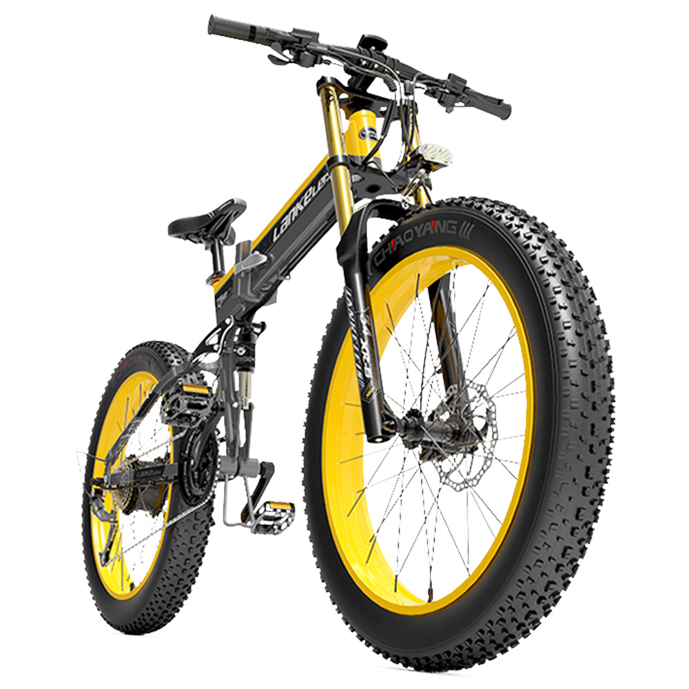LANKELEISI T750 Plus Big Fork Electric Bike 26*4.0 Inch Fat Tire 1000W Motor 40Km/h Max Speed 48V 17.5Ah Battery 100KM Range Shimano 27-Speed 180KG Max Load - Yellow LANKELEISI T750 Plus Big Fork Electric Bike 26*4.0 Inch Fat Tire 1000W Motor 40Km/h Max Speed 48V 17.5Ah Battery 100KM Range Shimano 27-Speed 180KG Max Load - Yellow -rockbros-shop LANKELEISI T750 Plus Big Fork Electric Bike 17 5Ah Battery Yellow 502675 0