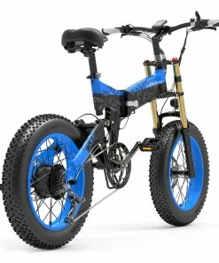 LANKELEISI X3000 Plus Folding Electric Mountain Bike Big Fork 20*4.0 Inch Fat Tires 48V 1000W Motor 17.5Ah Battery 43Km/h Max Speed Shimano 7-Speed Gear IP54 Waterproof - Black & Blue 10 LANKELEISI X3000 Plus Folding Electric Mountain Bike Big Fork 20*4.0 Inch Fat Tires 48V 1000W Motor 17.5Ah Battery 43Km/h Max Speed Shimano 7-Speed Gear IP54 Waterproof - Black & Blue -rockbros-shop LANKELEISI X3000 Plus Folding Electric Mountain Bike Big Blue 516918 2