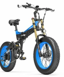 LANKELEISI X3000 Plus Folding Electric Mountain Bike Big Fork 20*4.0 Inch Fat Tires 48V 1000W Motor 17.5Ah Battery 43Km/h Max Speed Shimano 7-Speed Gear IP54 Waterproof - Black & Blue 11 LANKELEISI X3000 Plus Folding Electric Mountain Bike Big Fork 20*4.0 Inch Fat Tires 48V 1000W Motor 17.5Ah Battery 43Km/h Max Speed Shimano 7-Speed Gear IP54 Waterproof - Black & Blue -rockbros-shop LANKELEISI X3000 Plus Folding Electric Mountain Bike Big Blue 516918 4
