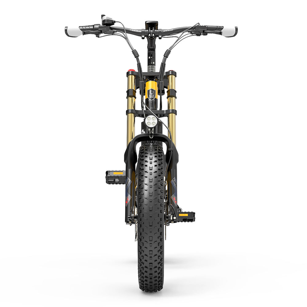 LANKELEISI X3000 Plus Folding Electric Mountain Bike Big Fork 20*4.0 Inch Fat Tires 48V 1000W Motor 17.5Ah Battery 43Km/h Max Speed Shimano 7-Speed Gear IP54 Waterproof - Black & Yellow LANKELEISI X3000 Plus Folding Electric Mountain Bike Big Fork 20*4.0 Inch Fat Tires 48V 1000W Motor 17.5Ah Battery 43Km/h Max Speed Shimano 7-Speed Gear IP54 Waterproof - Black & Yellow -rockbros-shop LANKELEISI X3000 Plus Folding Electric Mountain Bike Big Fork Yellow 516917 7