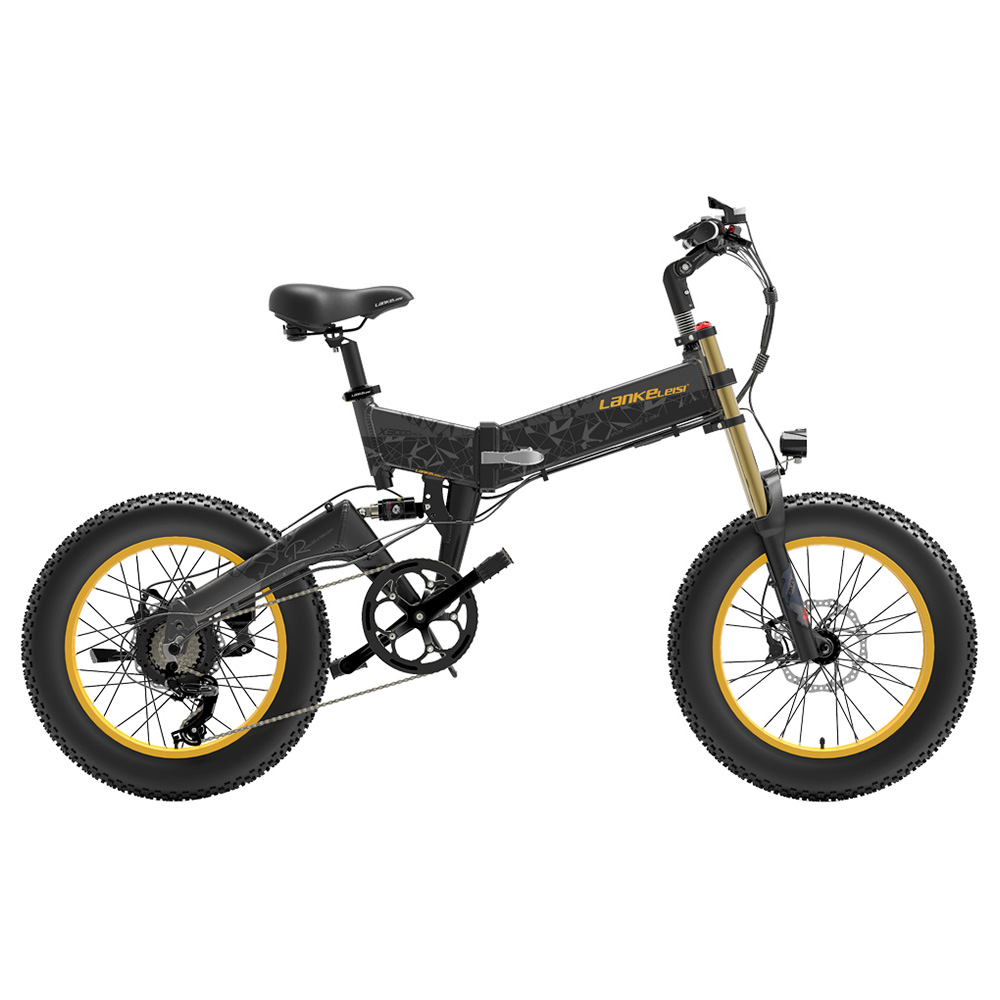 LANKELEISI X3000 Plus Folding Electric Mountain Bike Big Fork 20*4.0 Inch Fat Tires 48V 1000W Motor 17.5Ah Battery 43Km/h Max Speed Shimano 7-Speed Gear IP54 Waterproof - Black & Grey LANKELEISI X3000 Plus Folding Electric Mountain Bike Big Fork 20*4.0 Inch Fat Tires 48V 1000W Motor 17.5Ah Battery 43Km/h Max Speed Shimano 7-Speed Gear IP54 Waterproof - Black & Grey -rockbros-shop LANKELEISI X3000 Plus Folding Electric Mountain Bike Big Grey 516919 0