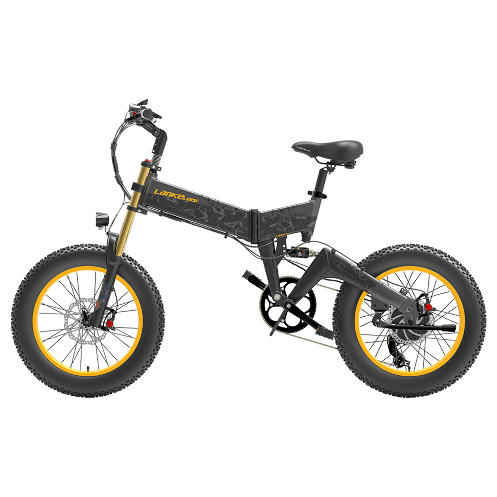 LANKELEISI X3000 Plus Folding Electric Mountain Bike Big Fork 20*4.0 Inch Fat Tires 48V 1000W Motor 17.5Ah Battery 43Km/h Max Speed Shimano 7-Speed Gear IP54 Waterproof - Black & Grey LANKELEISI X3000 Plus Folding Electric Mountain Bike Big Fork 20*4.0 Inch Fat Tires 48V 1000W Motor 17.5Ah Battery 43Km/h Max Speed Shimano 7-Speed Gear IP54 Waterproof - Black & Grey -rockbros-shop LANKELEISI X3000 Plus Folding Electric Mountain Bike Big Grey 516919 1
